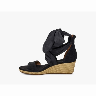 Sandálias UGG Trina Wedge Mulher Pretas | PT-YGPWX